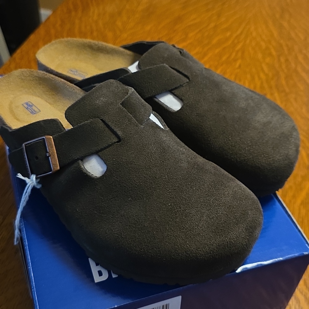 Birkenstock Boston Clogs, Brown Suede, Size 42 Regular Fit/Normal Width - Picture 7 of 9